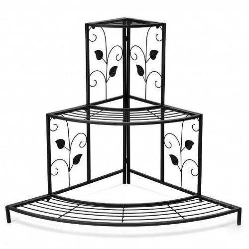 3 Tier Floral Corner Metal Plant Pot Rack