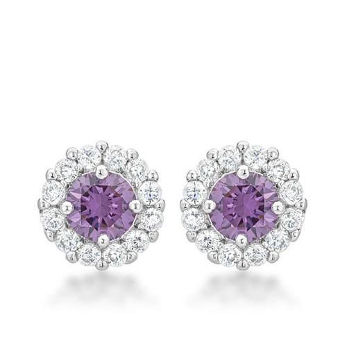Bella Bridal Earrings in Purple