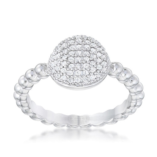 Stunning CZ Rhodium Ring