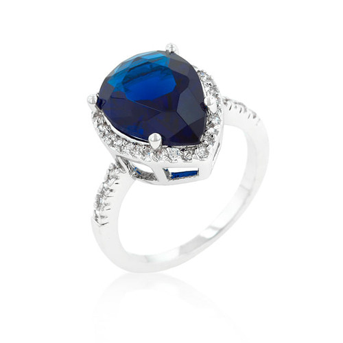 Sapphire Cubic Zirconia Drop Ring Sapphire Cubic Zirconia Drop Ring