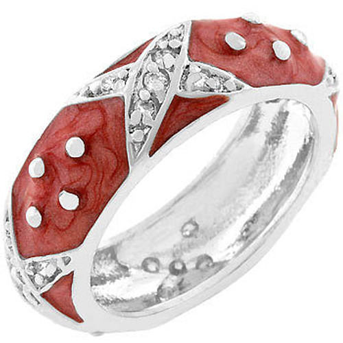 Marbled Pink Enamel Ring