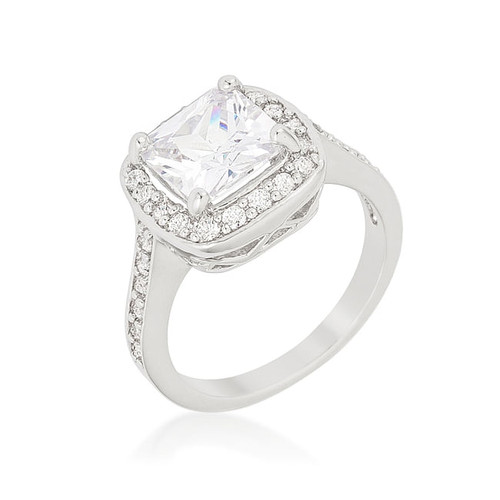 Halo Style Cushion Cut Engagement Ring