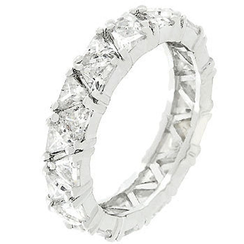 Rhodium Plated Trillion Eternity Band Rhodium Plated Trillion Eternity Band