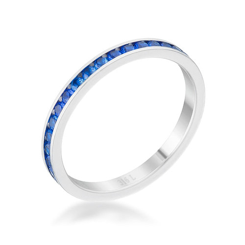 Teresa 0.5ct Sapphire CZ Stainless Steel Eternity Band
