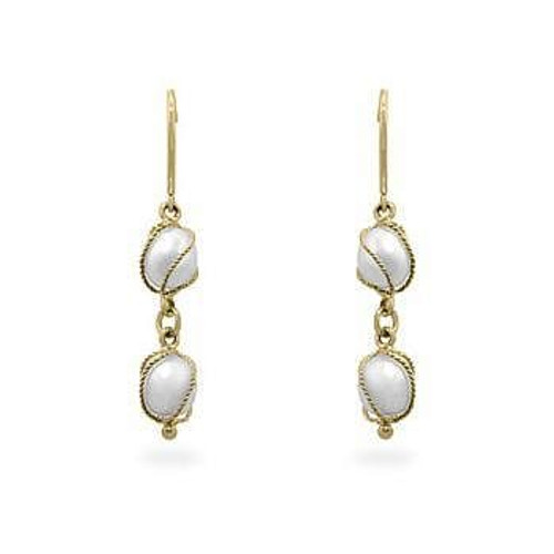 Yellow Gold Pearl Drops