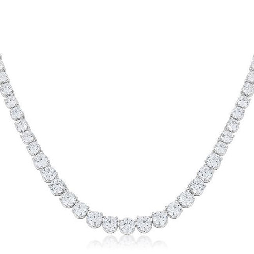 Graduated Cubic Zirconia Necklace,.,.,.,.