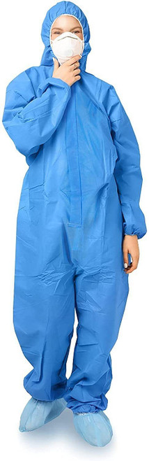 Disposable Lab Coats. Pack of 50 Polyethylene Orange Protective Robes 3X-Large with Elastic Wrists.