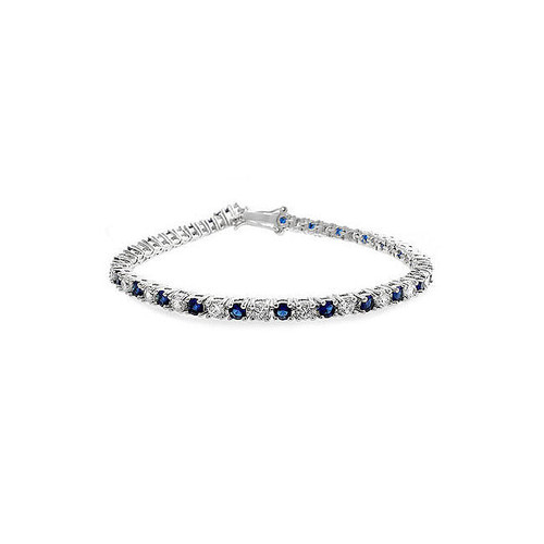 Sapphire Blue Cubic Zirconia Tennis Bracelet