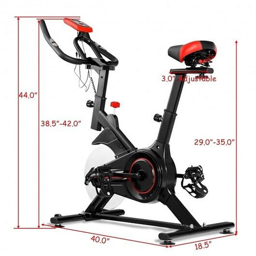 Stationary Indoor Sports Bicycle w/ Heart Rate Sensor and LCD Display