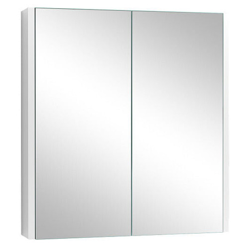 Double Door Bathroom Wall Cabinet with Mirror and Adjustable Shelf