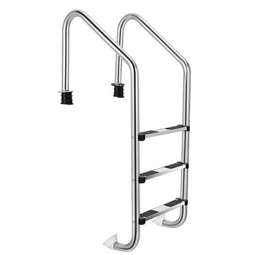 3-Step Stainless Steel Swimming Pool Ladder with Anti-Slip Step