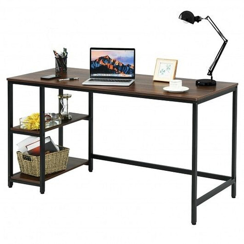 47"/55" Computer Desk Office Study Table Workstation Home with Adjustable Shelf Rustic Brown-M