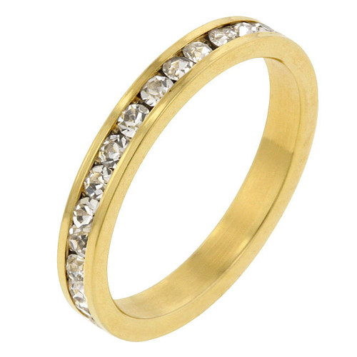 Stylish Stackables Clear Crystal Gold Ring Stylish Stackables Clear Crystal Gold Ring