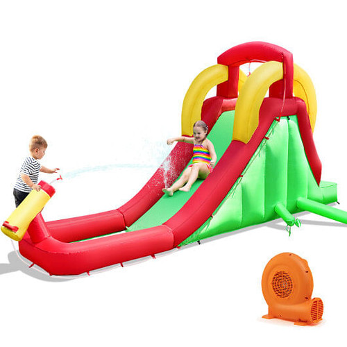 Inflatable Water Slide Bounce House with Climbing Wall and Jumper with 550W Blower