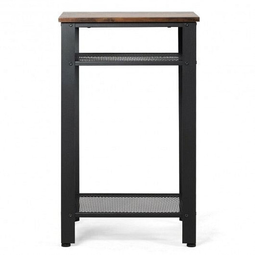 3-Tier Industrial End Table with Metal Mesh Storage Shelves 3-Tier Industrial End Table with Metal Mesh Storage Shelves