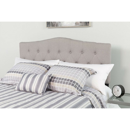 Twin size Light Grey Upholstered Button Tufted Headboard