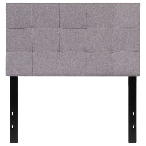 Twin size Modern Light Grey Fabric Upholstered Panel Headboard