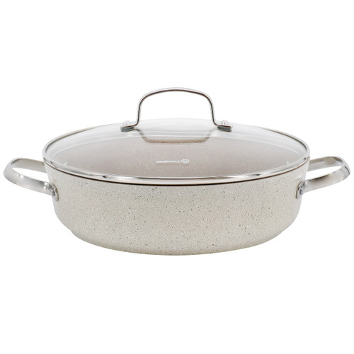 Korkmaz Granita 3.5 Liter Aluminum Nonstick Low Casserole in Tan