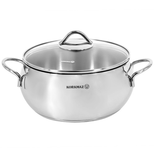 Korkmaz Tombik 3.5 Liter Stainless Steel Casserole in Polished Silver