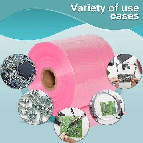 Roll of Pink Anti-Static Poly Tubing 12" x 500'. Heavy-Duty Poly Tubing 6 mil Thick. Great for Pack