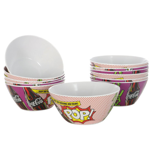 Coca-Cola Pop Art 6" Bowl Set, Set of 12