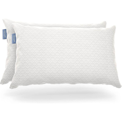 Set of 2 Queen Shredded Memory Foam Pillows with Luxury Bamboo Breathable Cover