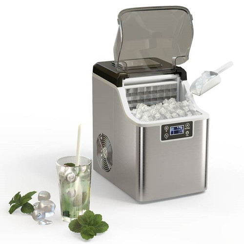 Countertop Home Electric Ice Machine with Scoop - Water Bottle Not Included