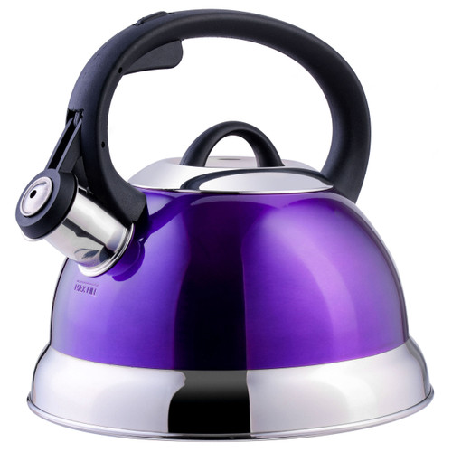 Mr. Coffee Flintshire 1.75 Quart Whistling Stovetop Tea Kettle in Purple