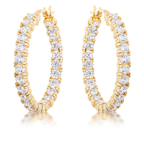 18k Gold Plated Eternity Hoop Earrings 18k Gold Plated Eternity Hoop Earrings