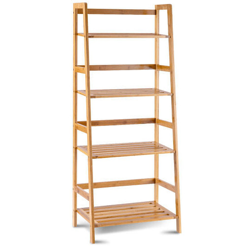 47.5 In 4-Tier Multifunctional Bamboo Bookcase Storage Stand Rack