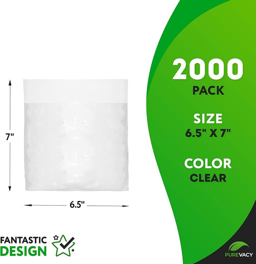 Fold Top Plastic Sandwich Bags 6.5" x 7.5", Pack of 16000 Clear Plastic Sandwich Baggies with Flip-