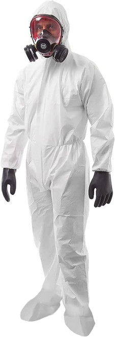 Disposable Coveralls for Men, Women Small, 25 Pack of 60 GSM Microporous White Hazmat Suits Disposa