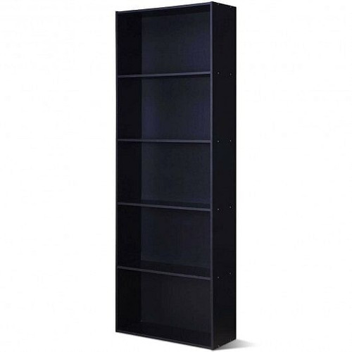 5-Shelf Storage Bookcase Modern Multi-Functional Display Cabinet-White