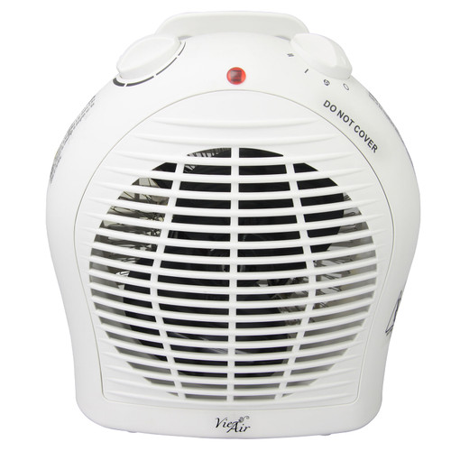 Vie Air 1500W Portable 2-Settings White Fan Heater w/ Adjustable Thermostat