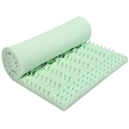 Queen size 3-inch Thick Green Ergonomic Breathable Air Foam Mattress Topper