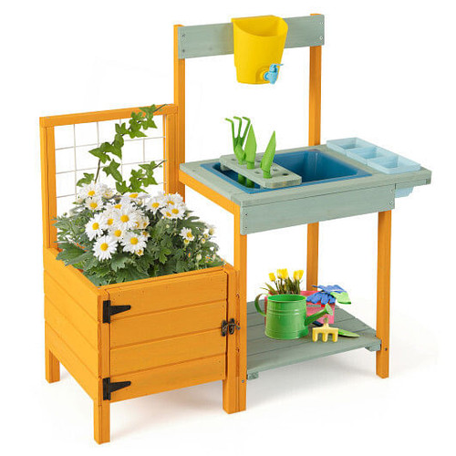 Kids Outdoor Potting Bench with See-Through Window Kids Outdoor Potting Bench with See-Through Window