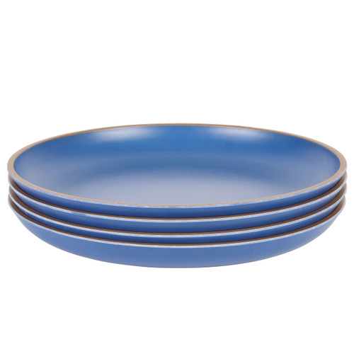 Gibson Home Rockabye 4 Piece 10.7 Inch Melamine Dinner Plate Set In Blue