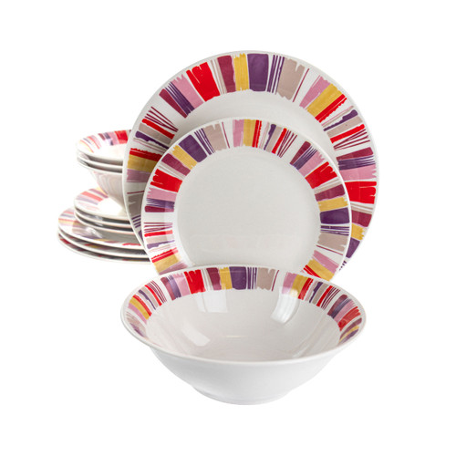 Gibson Home Orleans 12 Piece Ceramic Dinnerware Set