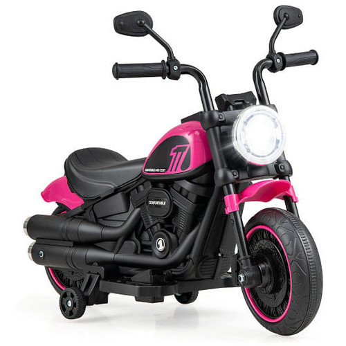 Kids Electric Motorcycle with Training Wheels and LED Headlights-Blue Kids Electric Motorcycle with Training Wheels and LED Headlights-Blue