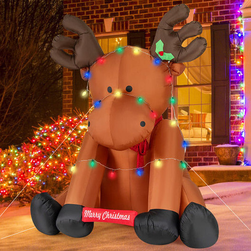 8.5 Feet Tall Christmas Inflatable Reindeer with 24 LED String Lights 8.5 Feet Tall Christmas Inflatable Reindeer with 24 LED String Lights