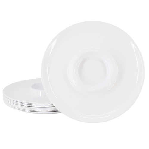 Gibson Home Grayson 12 Piece 12 Inch Round Melamine Chip and Dip Platter Set in White Gibson Home Grayson 12 Piece 12 Inch Round Melamine Chip and Dip Platter Set in White