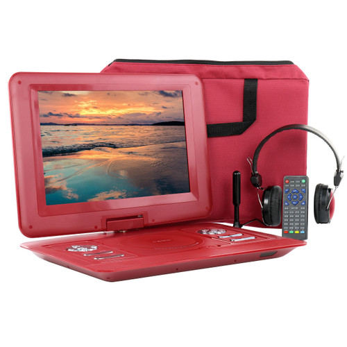 Trexonic 13.3 Inch Portable TV+DVD Player with Color TFT LED Screen and USB/HD/AV Inputs
