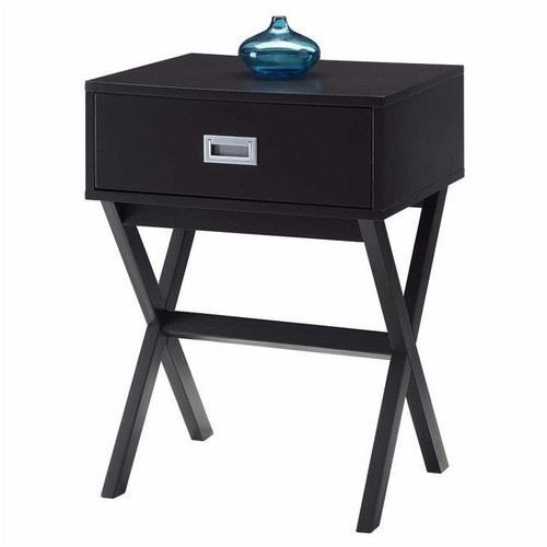Modern 1-Drawer Bedside Table Nightstand End Table in Espresso Wood Finish Modern 1-Drawer Bedside Table Nightstand End Table in Espresso Wood Finish