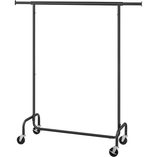 Matte Black Heavy Duty Metal Garment Rack Clothes Hanging Bar on Wheels Matte Black Heavy Duty Metal Garment Rack Clothes Hanging Bar on Wheels