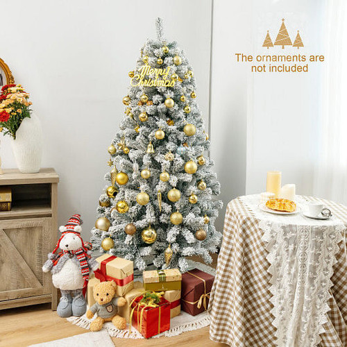 9 Feet Artificial Christmas Tree with Premium Snow Flocked Hinged B593-CM22067CM22069