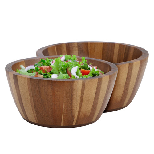 MegaChef 2 Piece 8.5 Inch Acacia Wood Salad Bowl Set MegaChef 2 Piece 8.5 Inch Acacia Wood Salad Bowl Set