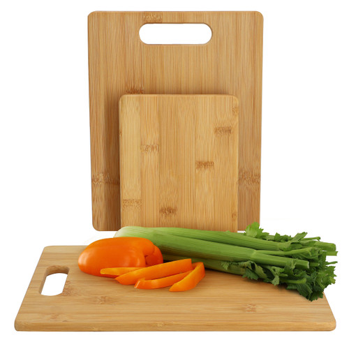 MegaChef 3 Piece 8 Inch, 11 Inch, and 13 Inch Bamboo Wood Cutting Board Set MegaChef 3 Piece 8 Inch, 11 Inch, and 13 Inch Bamboo Wood Cutting Board Set