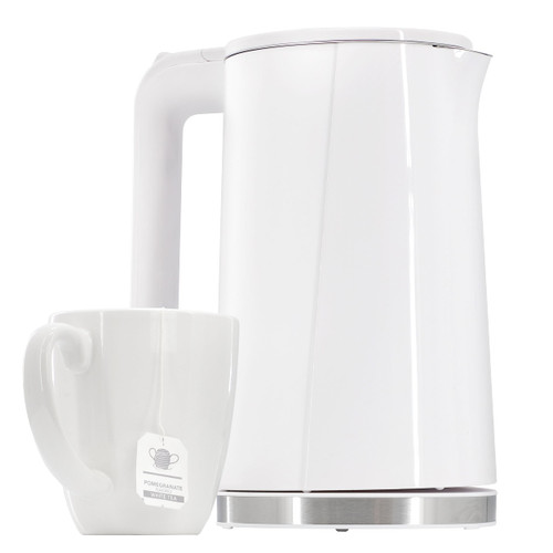 MegaChef 1.8 Quart Stainless Steel Electric Tea Kettle in White MegaChef 1.8 Quart Stainless Steel Electric Tea Kettle in White