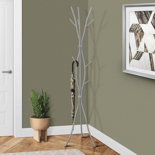 74-inch Freestanding Silver Metal Coat Rack Entryway Hall Tree Umbrella Stand 74-inch Freestanding Silver Metal Coat Rack Entryway Hall Tree Umbrella Stand