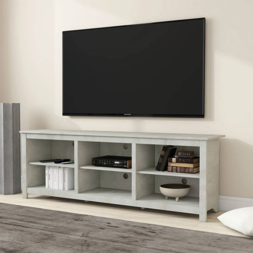 Farmhouse Style TV Stand in Light Grey Oak Wood Finish - for TVs up to 70-inch Farmhouse Style TV Stand in Light Grey Oak Wood Finish - for TVs up to 70-inch